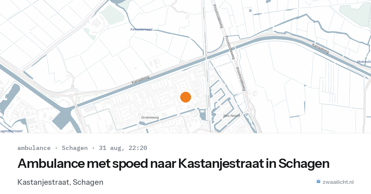 Ambulance met spoed naar Kastanjestraat in Schagen — 31 aug 2026