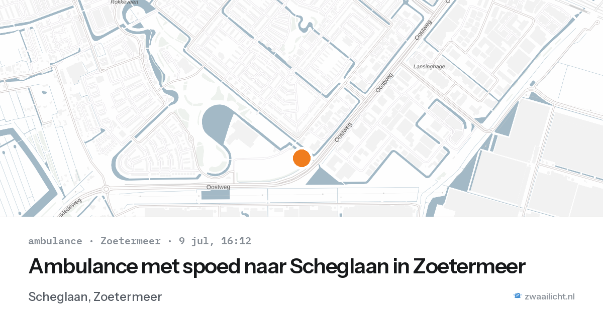 Ambulance met spoed naar Scheglaan in Zoetermeer — 9 jul 2026