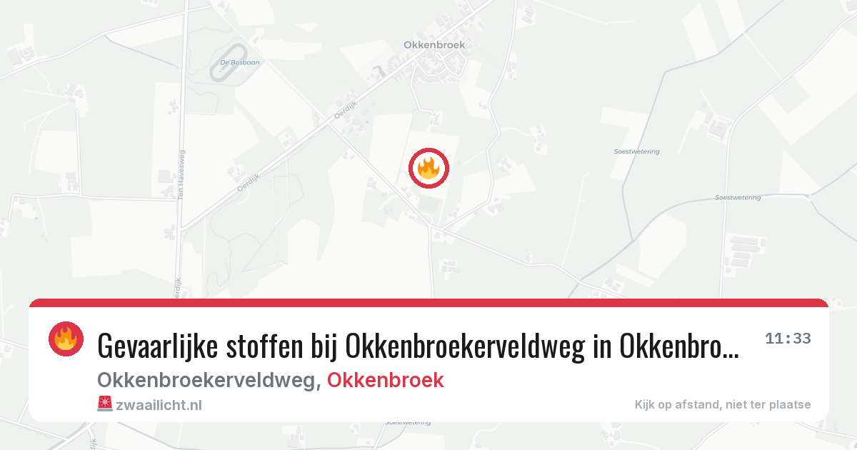 Gevaarlijke stoffen bij Okkenbroekerveldweg in Okkenbroek — 7 mrt 2026