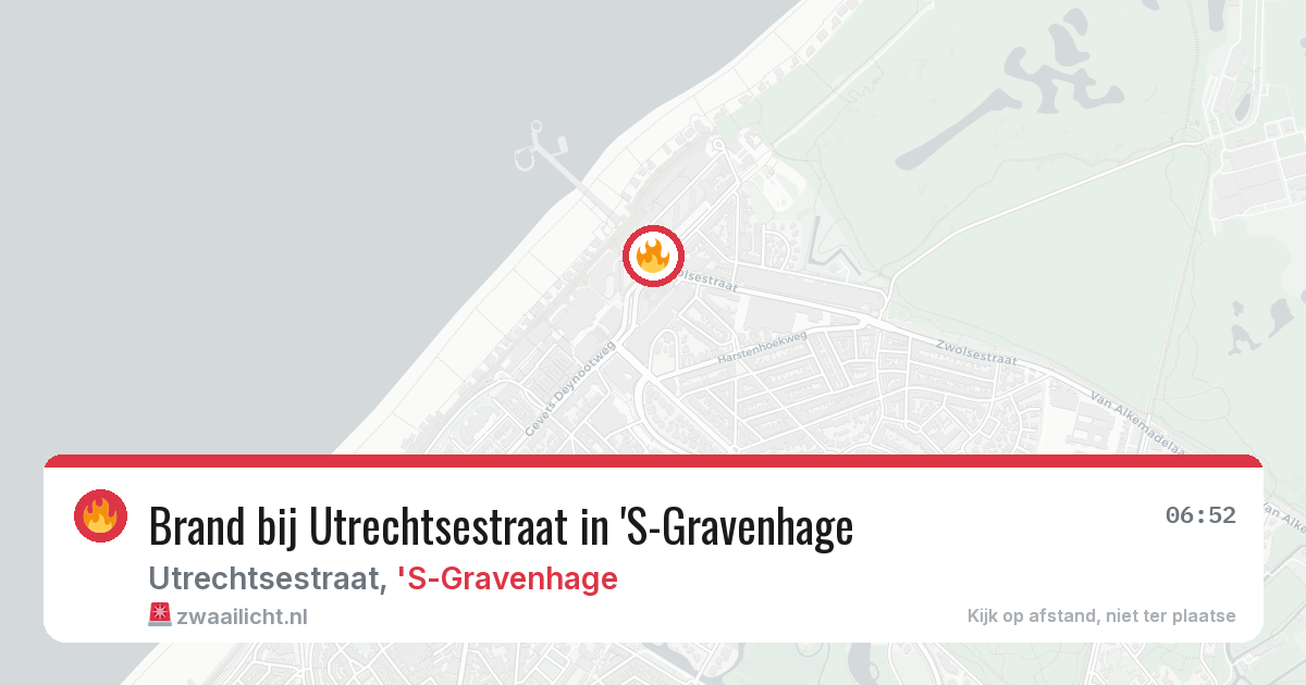 Brand bij Utrechtsestraat in 'S-Gravenhage — 6 aug 2026