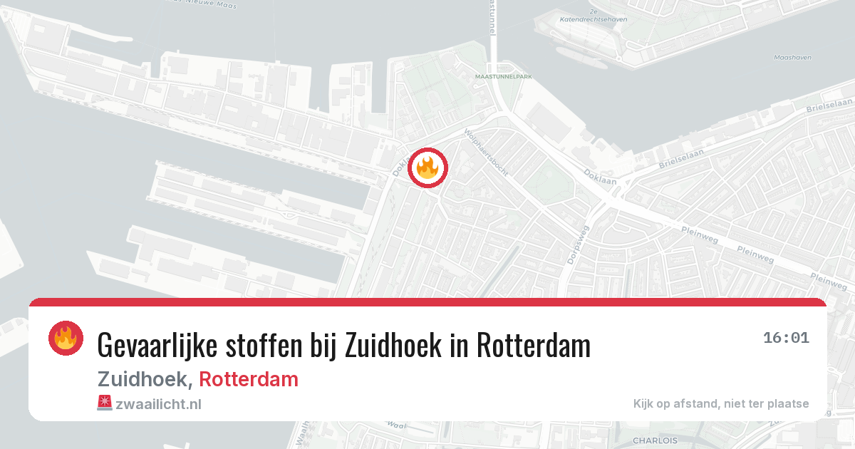 Gevaarlijke stoffen bij Zuidhoek in Rotterdam — 24 jul 2026