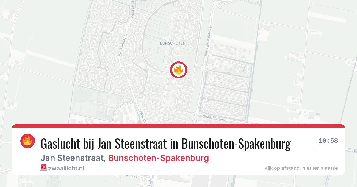 Gaslucht bij Jan Steenstraat in Bunschoten-Spakenburg — 18 jun 2026