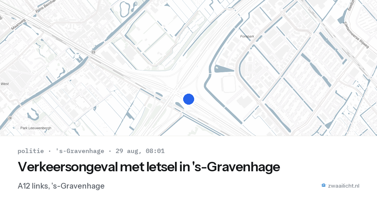Verkeersongeval met letsel in 's-Gravenhage — 29 aug 2026