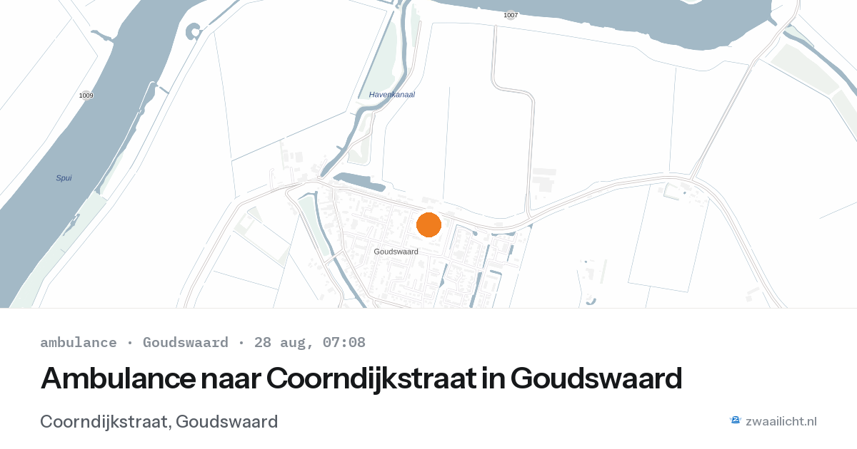 Ambulance naar Coorndijkstraat in Goudswaard — 28 aug 2026