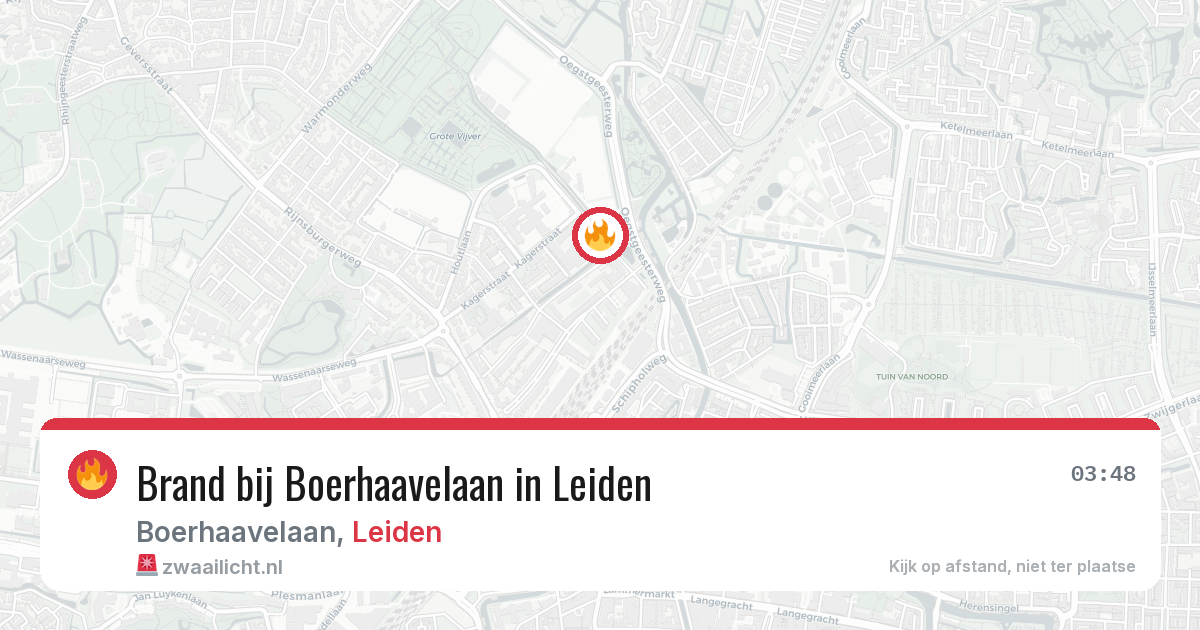 Brand bij Boerhaavelaan in Leiden — 20 jun 2026