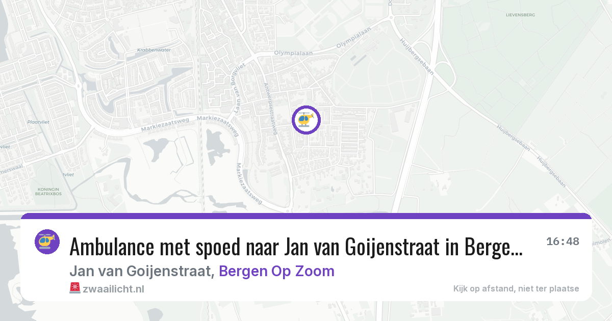 Ambulance met spoed naar Jan van Goijenstraat in Bergen Op Zoom — 1 mrt 2026