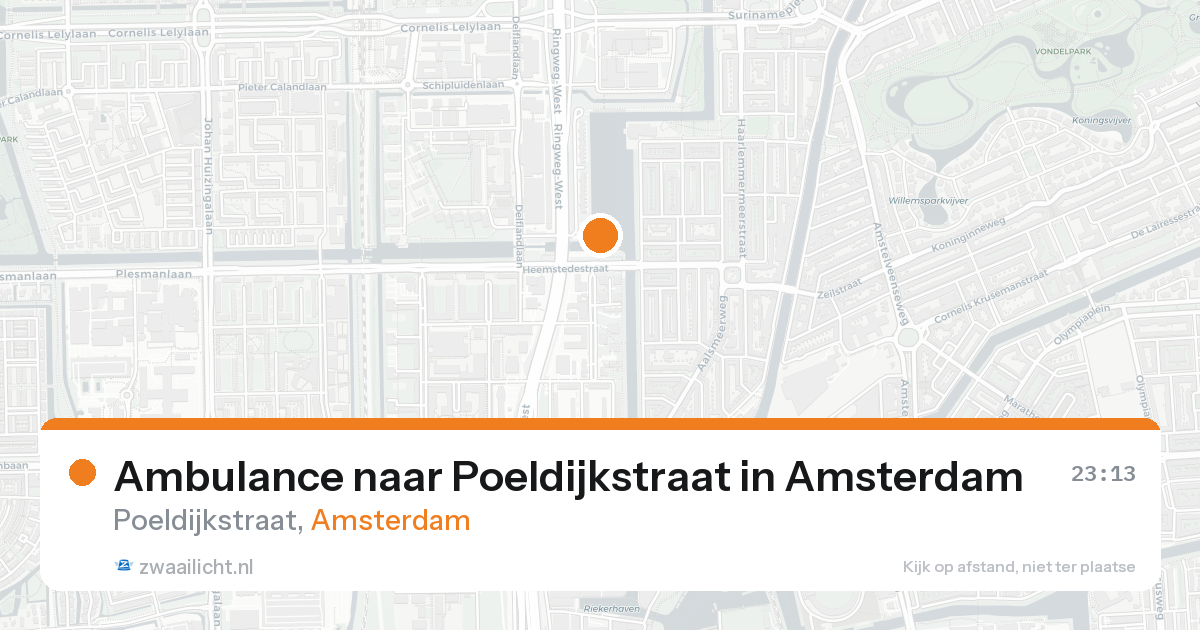 Ambulance naar Poeldijkstraat in Amsterdam — 19 aug 2026