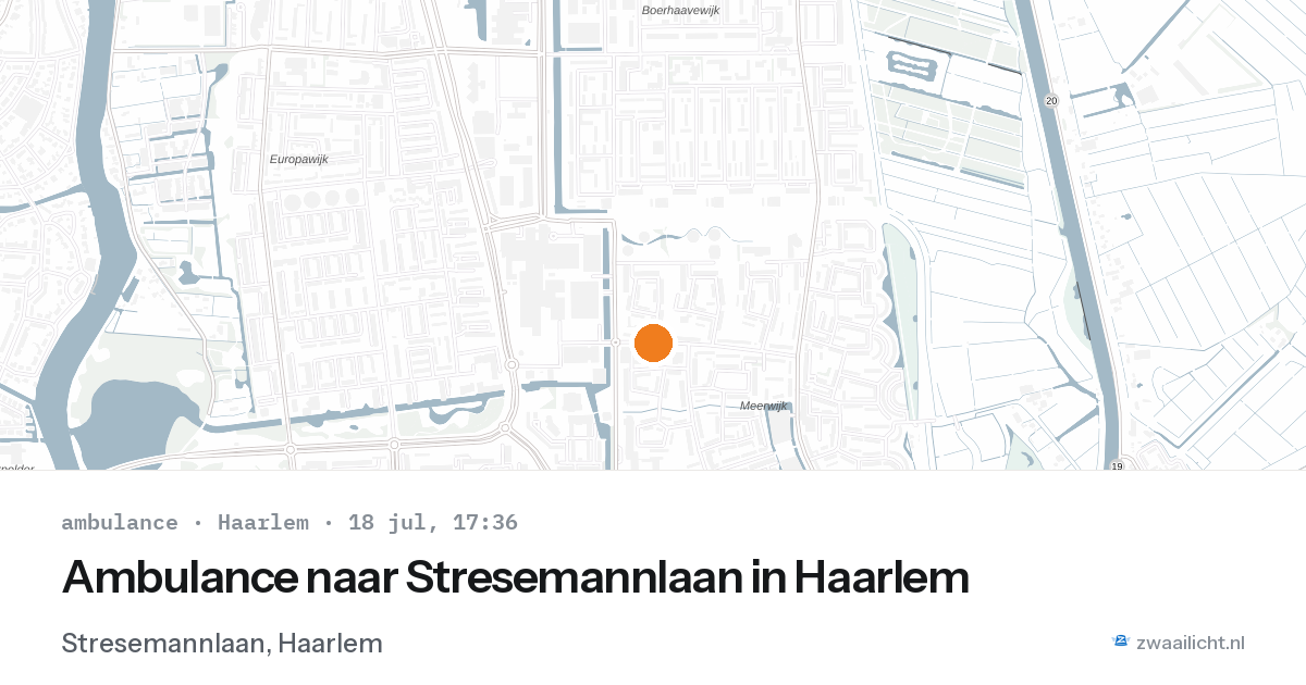 Ambulance naar Stresemannlaan in Haarlem — 18 jul 2026