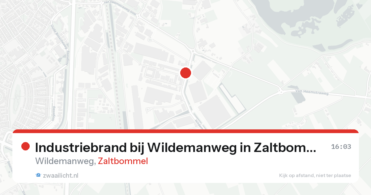 Industriebrand bij Wildemanweg in Zaltbommel — 21 aug 2026