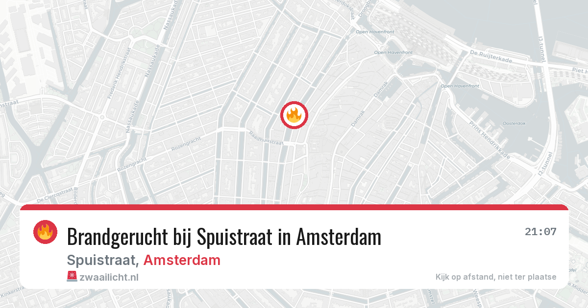 Brandgerucht bij Spuistraat in Amsterdam — 31 mei 2026