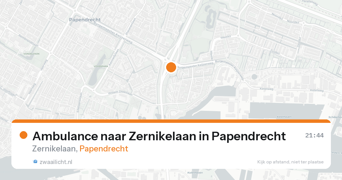 Ambulance naar Zernikelaan in Papendrecht — 16 aug 2026