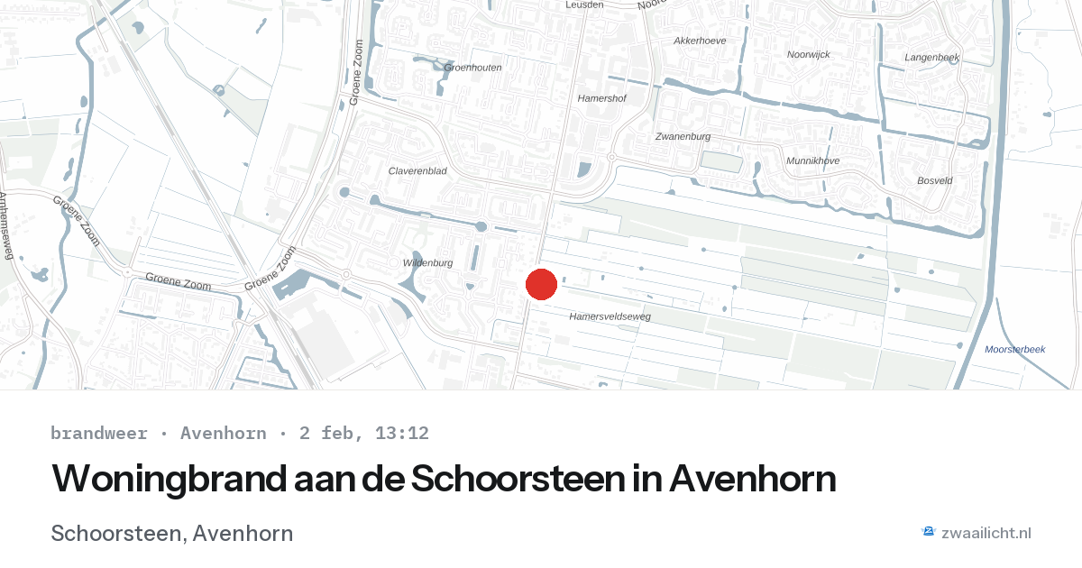 Woningbrand aan de Schoorsteen in Avenhorn — 2 feb 2026