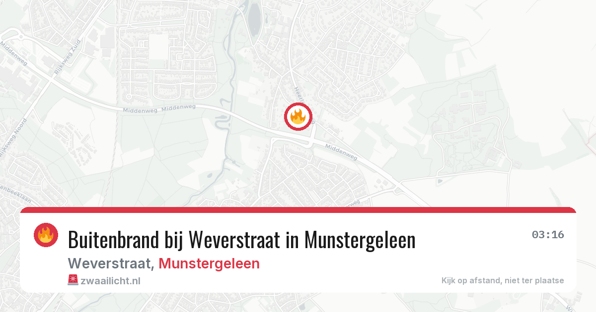 Buitenbrand bij Weverstraat in Munstergeleen — 6 jul 2026