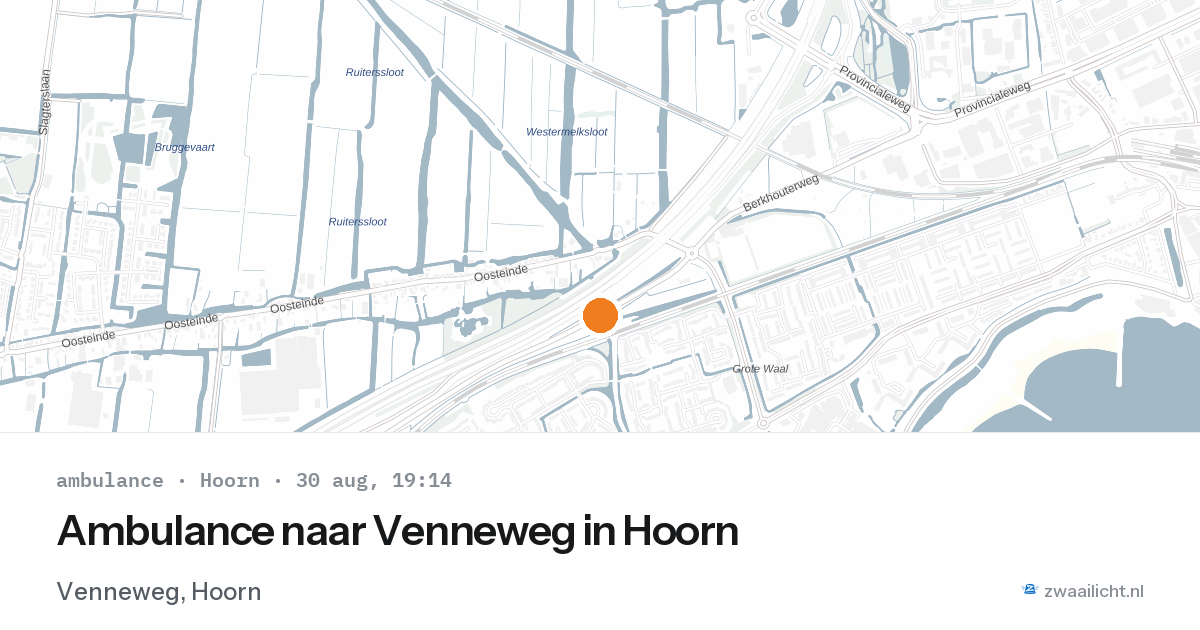 Ambulance naar Venneweg in Hoorn — 30 aug 2026