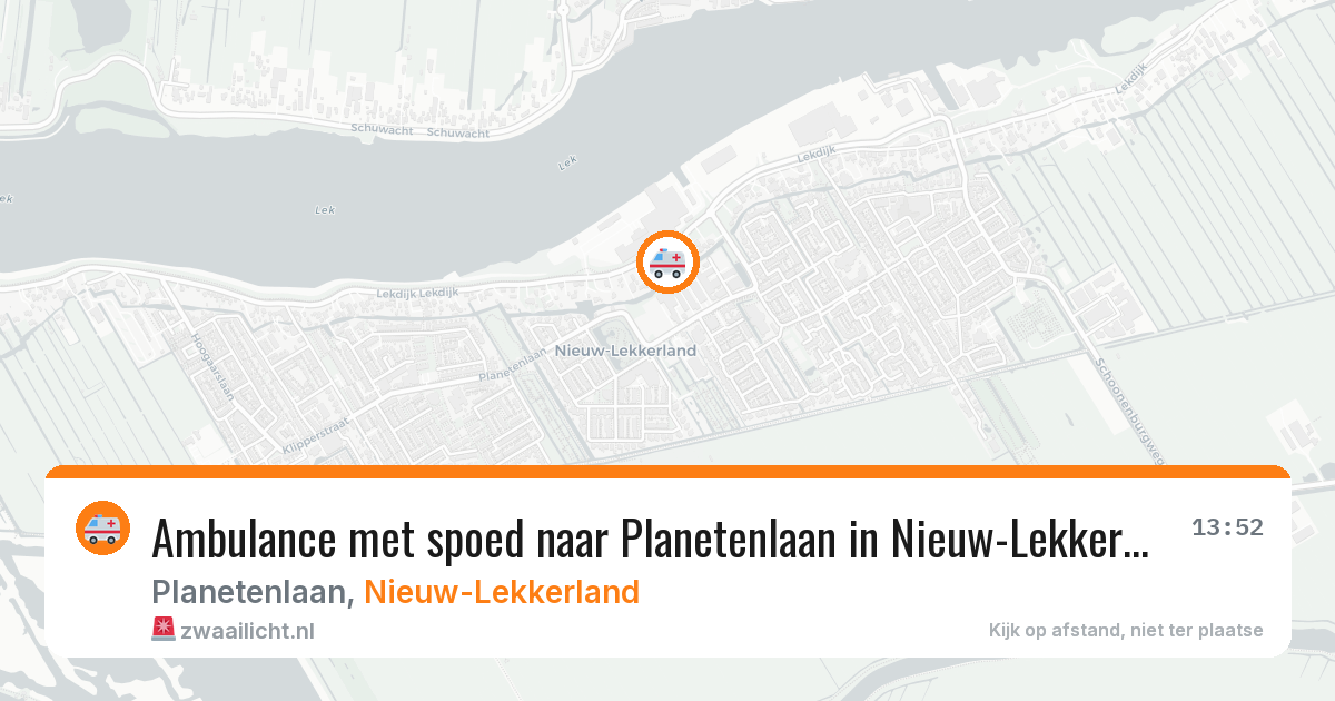 Ambulance met spoed naar Planetenlaan in Nieuw-Lekkerland — 8 mei 2026