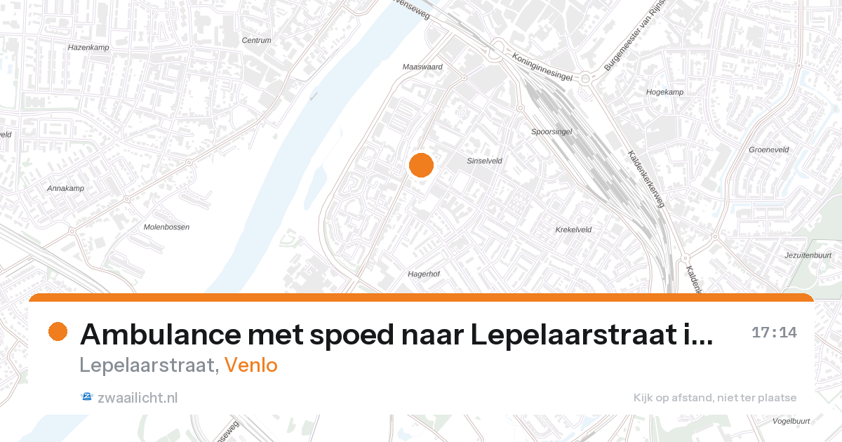 Ambulance met spoed naar Lepelaarstraat in Venlo — 28 aug 2026