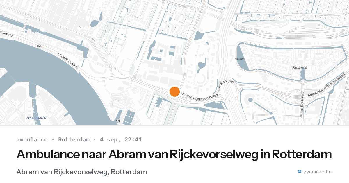 Ambulance naar Abram van Rijckevorselweg in Rotterdam — 4 sep 2026