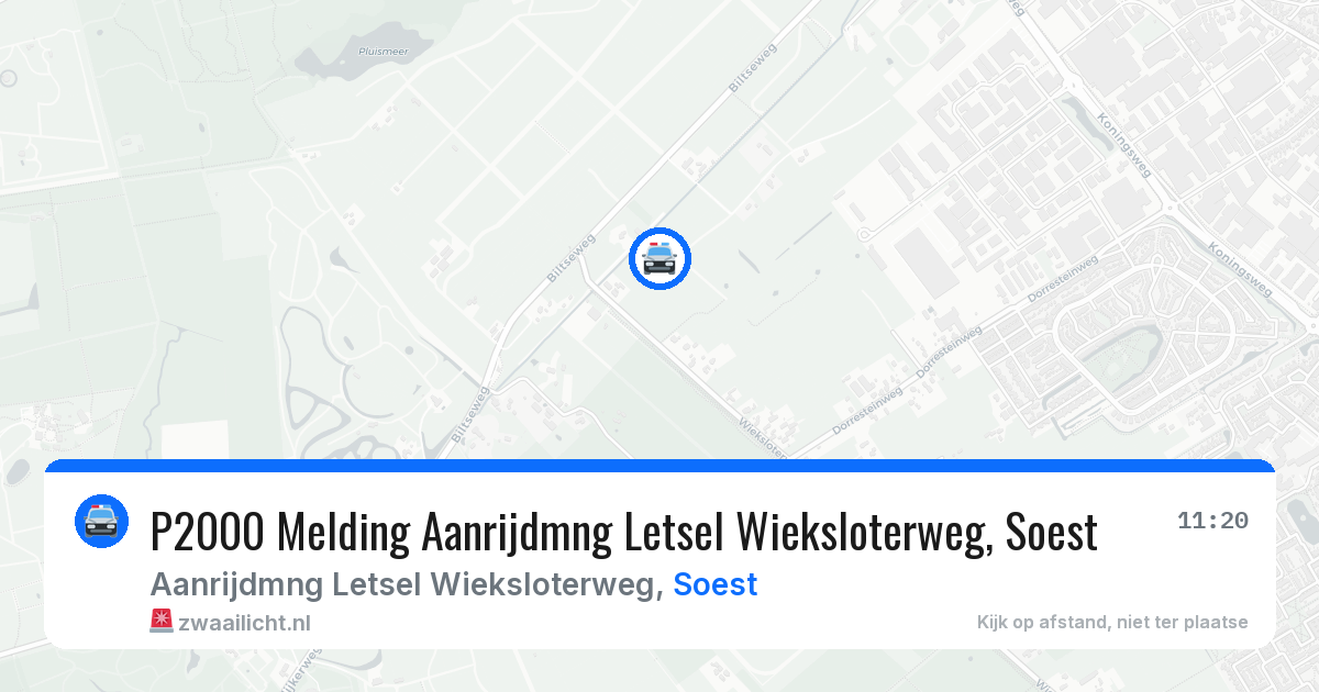 P2000 Melding Aanrijdmng Letsel Wieksloterweg, Soest — 25 jun 2026