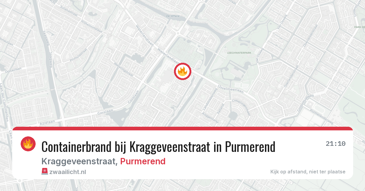 Containerbrand bij Kraggeveenstraat in Purmerend — 15 apr 2026