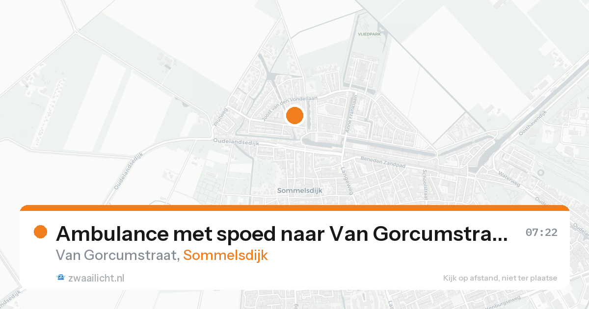 Ambulance met spoed naar Van Gorcumstraat in Sommelsdijk — 6 jul 2026