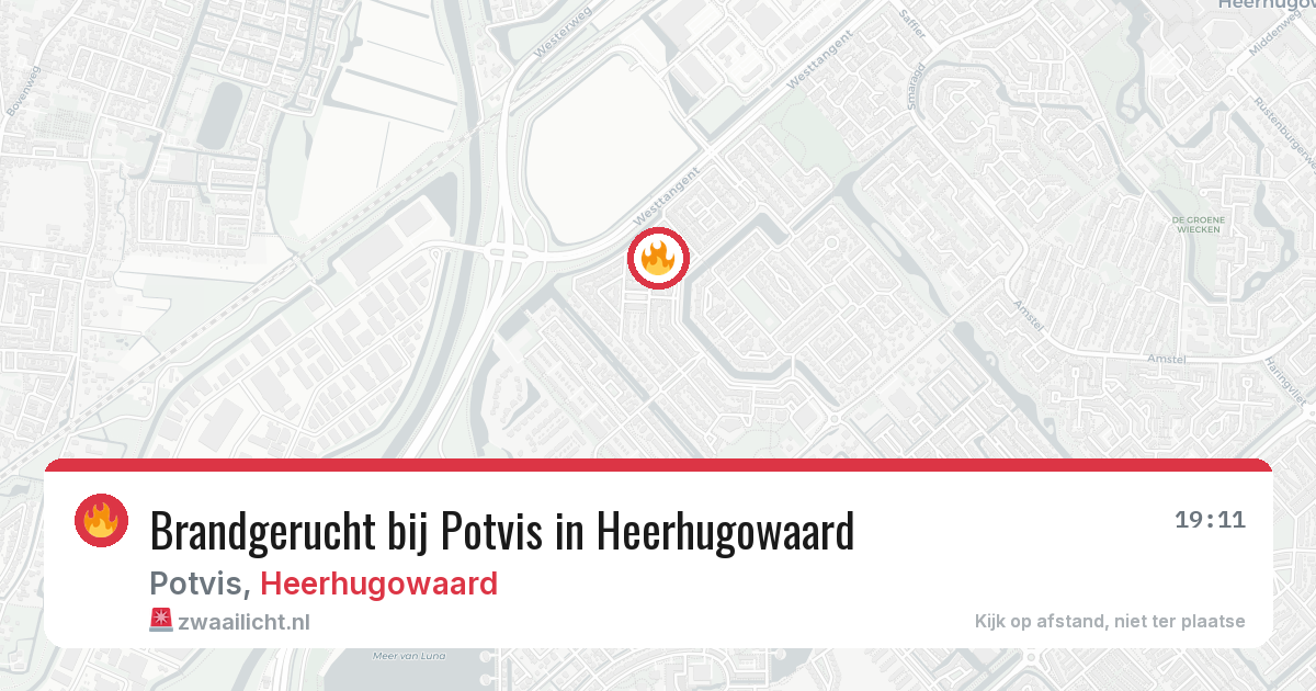 Brandgerucht bij Potvis in Heerhugowaard — 22 apr 2026