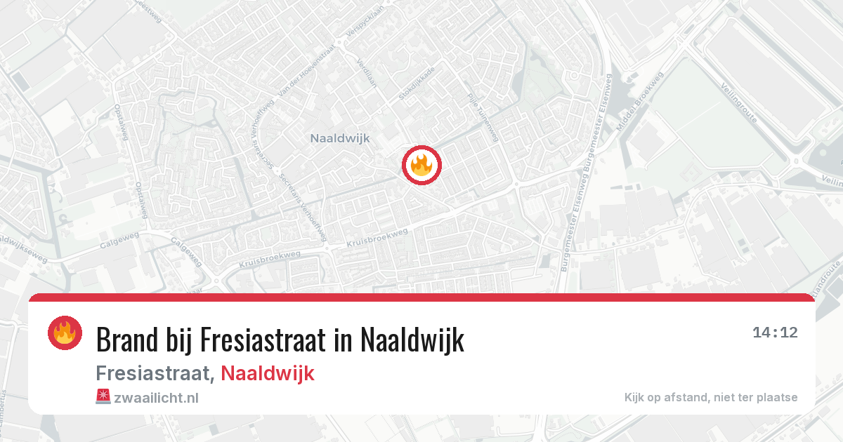 Brand bij Fresiastraat in Naaldwijk — 12 mei 2026
