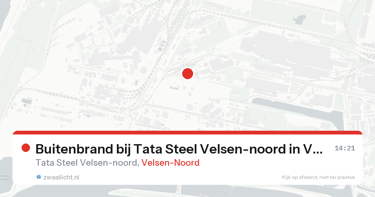 Buitenbrand bij Tata Steel Velsen-noord in Velsen-Noord — 25 aug 2026
