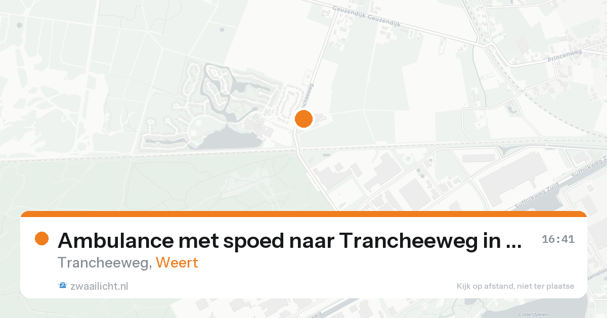 Ambulance met spoed naar Trancheeweg in Weert — 17 aug 2026