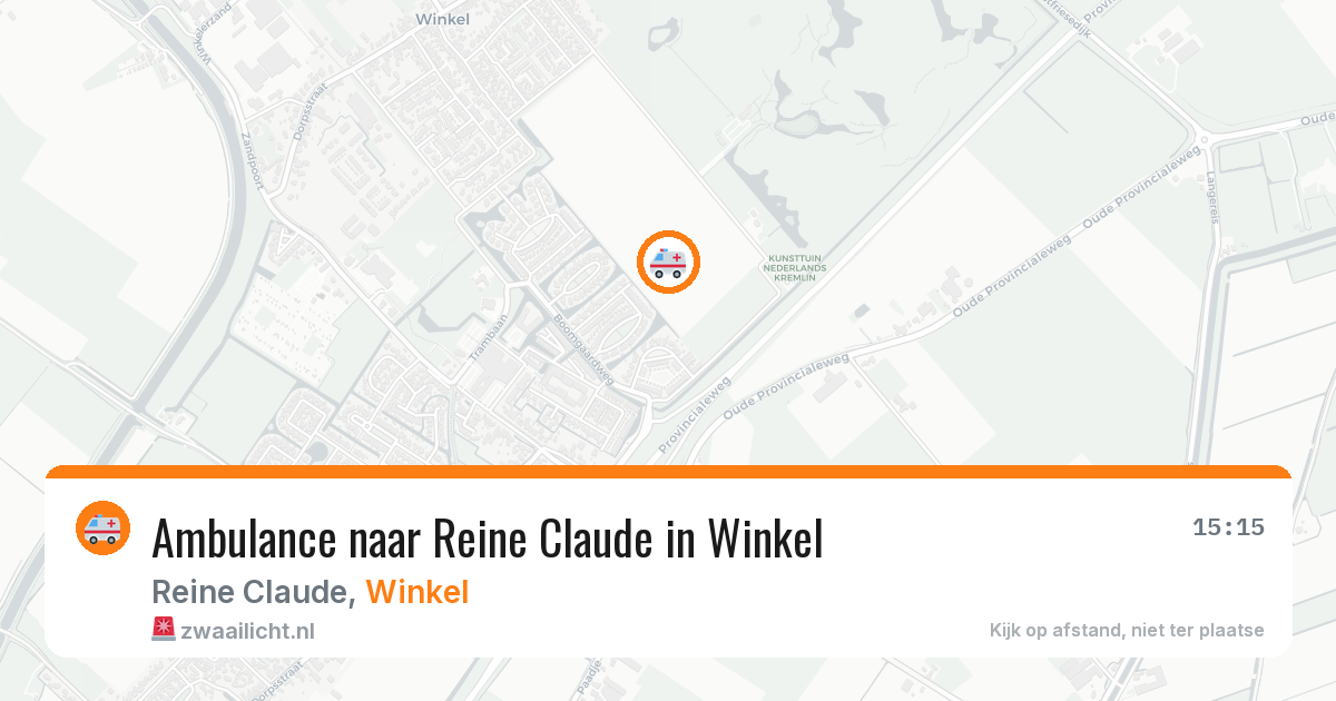 Ambulance naar Reine Claude in Winkel — 28 jun 2026