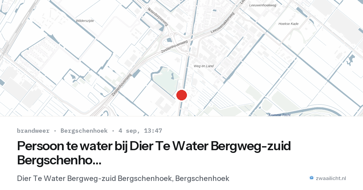 Persoon te water bij Dier Te Water Bergweg-zuid Bergschenhoek in Bergschenhoek — 4 sep 2026