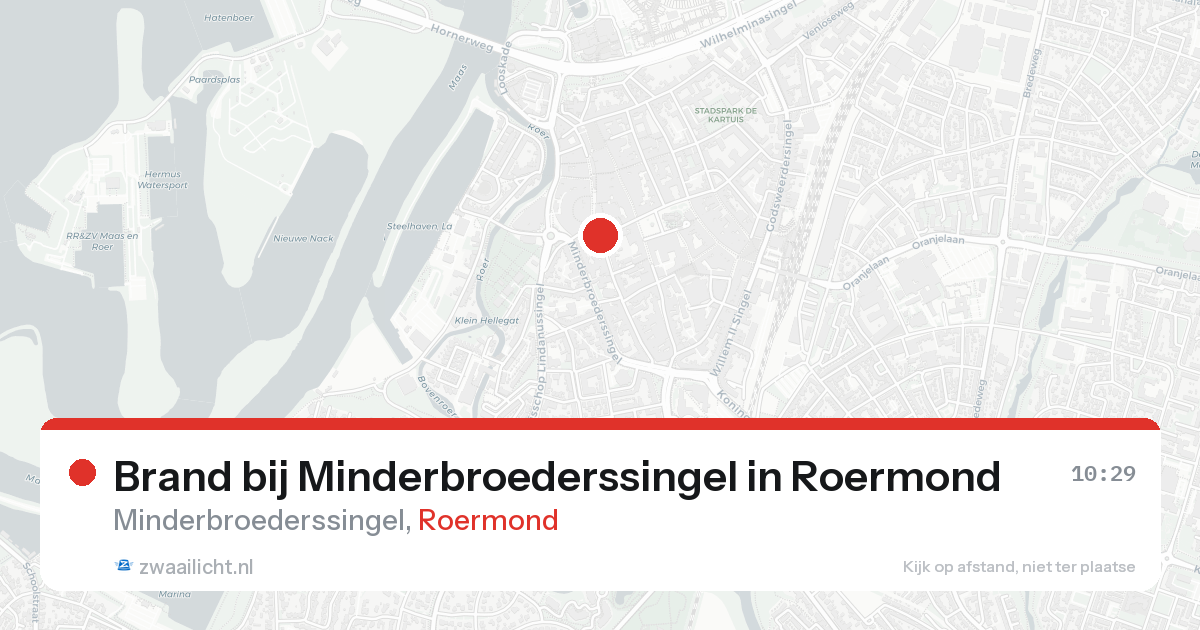 Brand bij Minderbroederssingel in Roermond — 22 aug 2026