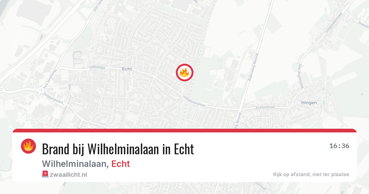 Brand bij Wilhelminalaan in Echt — 7 apr 2026