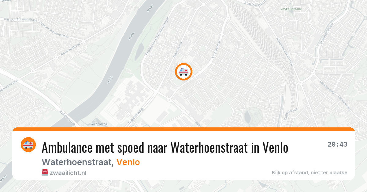 Ambulance met spoed naar Waterhoenstraat in Venlo — 20 jul 2026