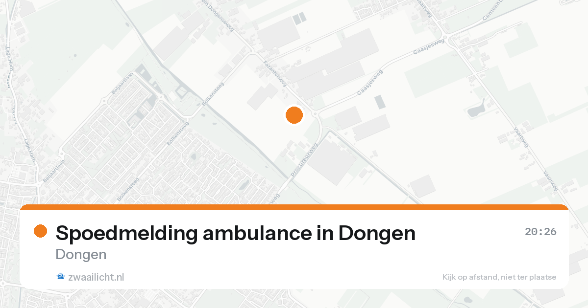 Spoedmelding ambulance in Dongen — 17 aug 2026