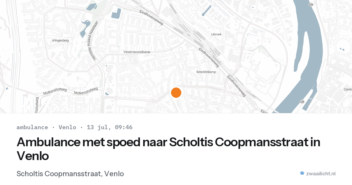 Ambulance met spoed naar Scholtis Coopmansstraat in Venlo — 13 jul 2026
