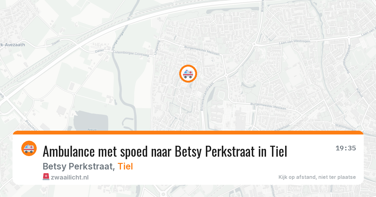 Ambulance met spoed naar Betsy Perkstraat in Tiel — 20 mrt 2026