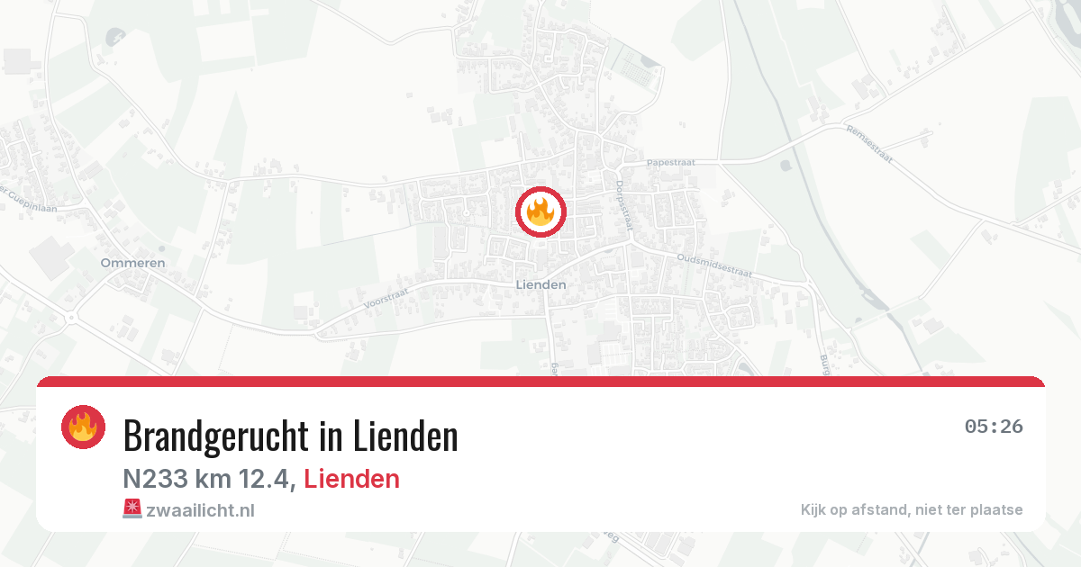 Brandgerucht in Lienden — 27 apr 2026
