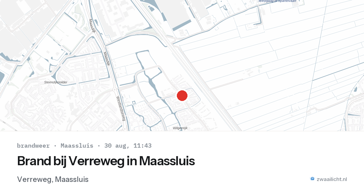 Brand bij Verreweg in Maassluis — 30 aug 2026
