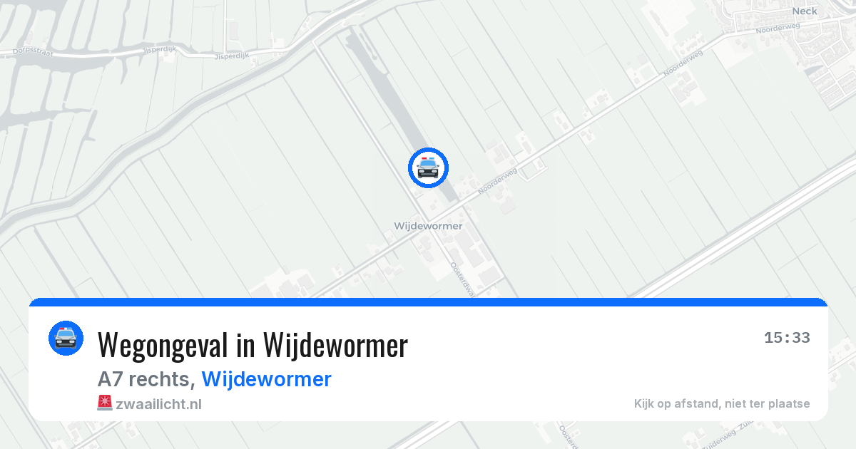 Wegongeval in Wijdewormer — 23 jun 2026