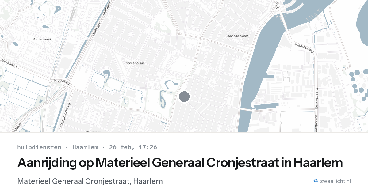 Aanrijding op Materieel Generaal Cronjestraat in Haarlem — 26 feb 2026