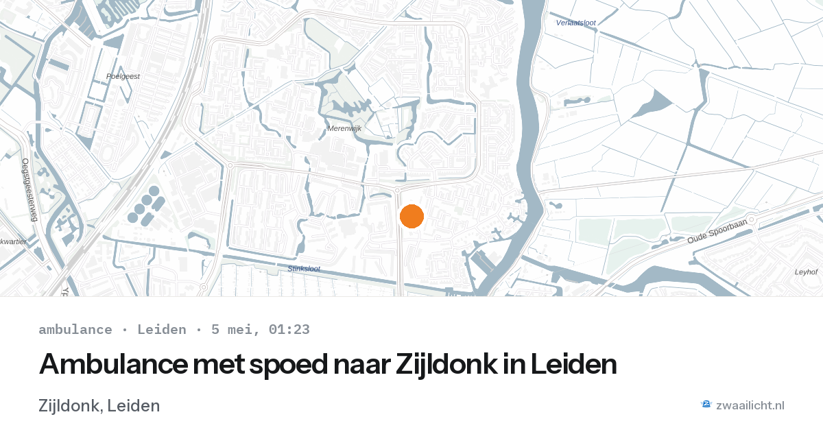 Ambulance met spoed naar Zijldonk in Leiden — 4 mei 2026