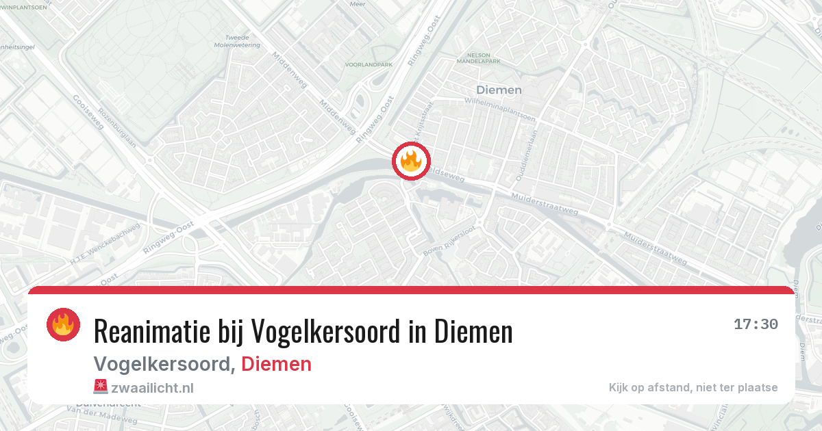 Reanimatie bij Vogelkersoord in Diemen — 1 jun 2026
