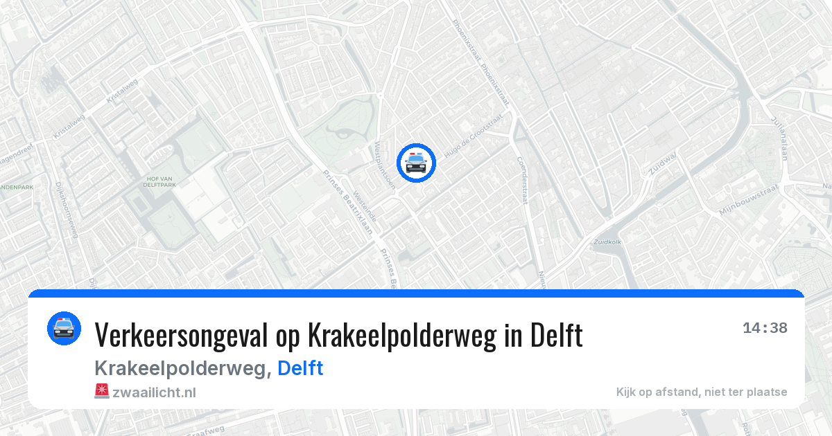 Verkeersongeval op Krakeelpolderweg in Delft — 20 mei 2026