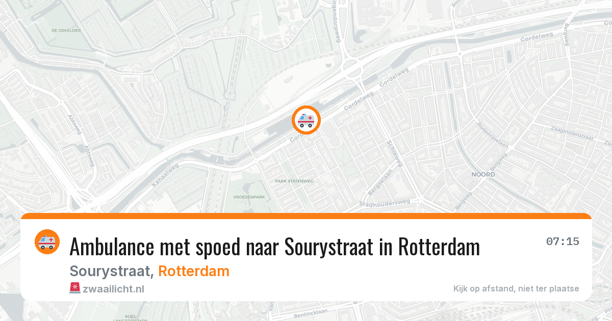 Ambulance met spoed naar Sourystraat in Rotterdam — 14 mei 2026