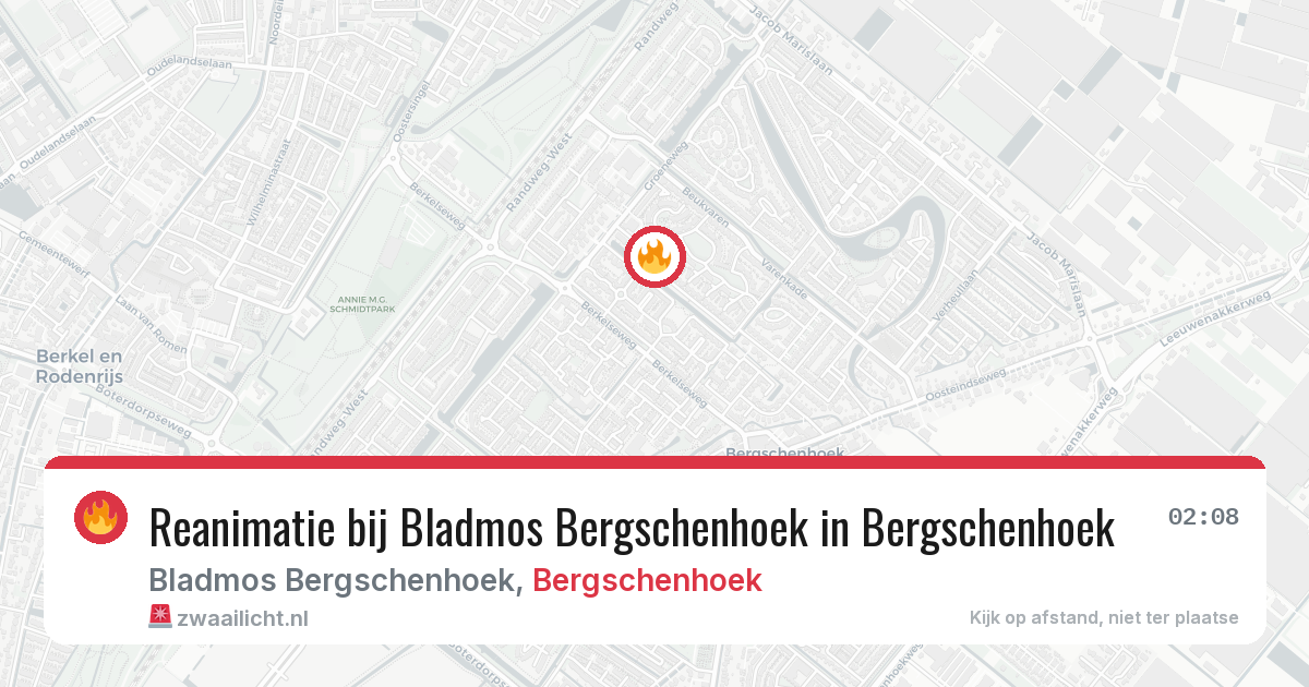 Reanimatie bij Bladmos Bergschenhoek in Bergschenhoek — 25 jul 2026