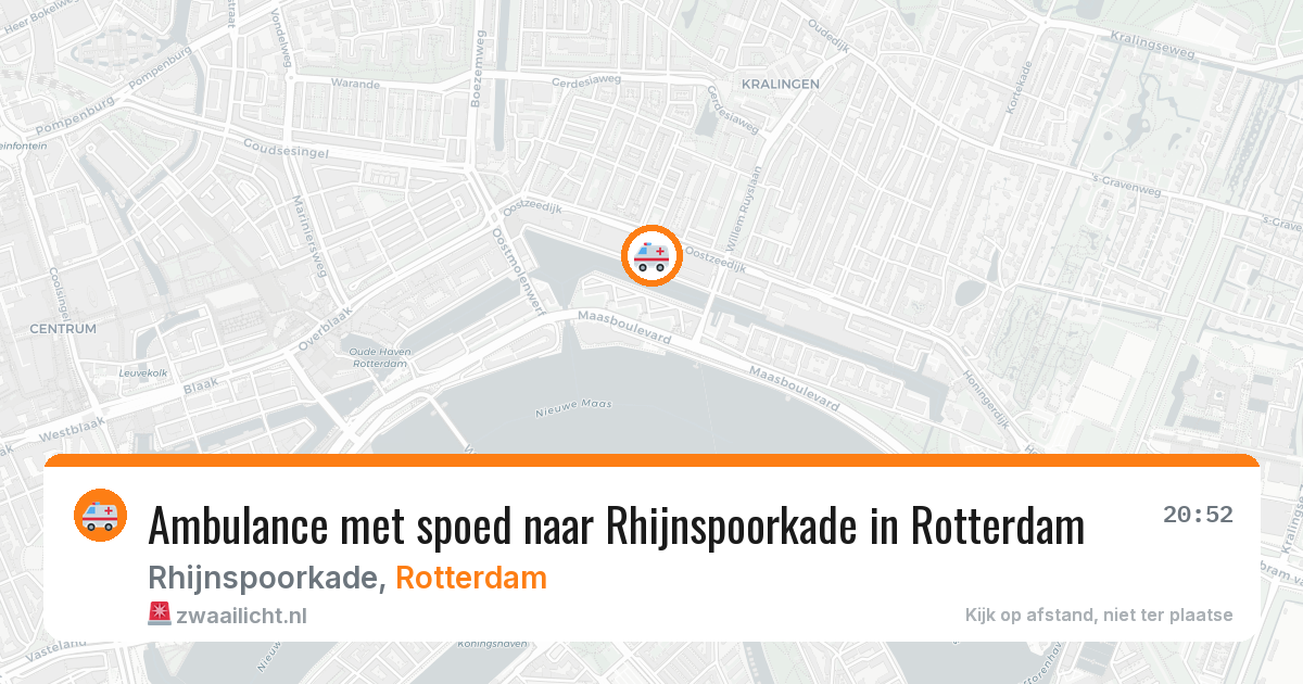 Ambulance met spoed naar Rhijnspoorkade in Rotterdam — 2 jul 2026