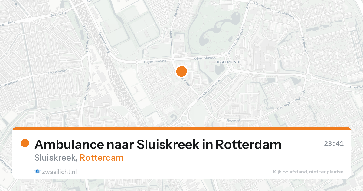 Ambulance naar Sluiskreek in Rotterdam — 16 aug 2026