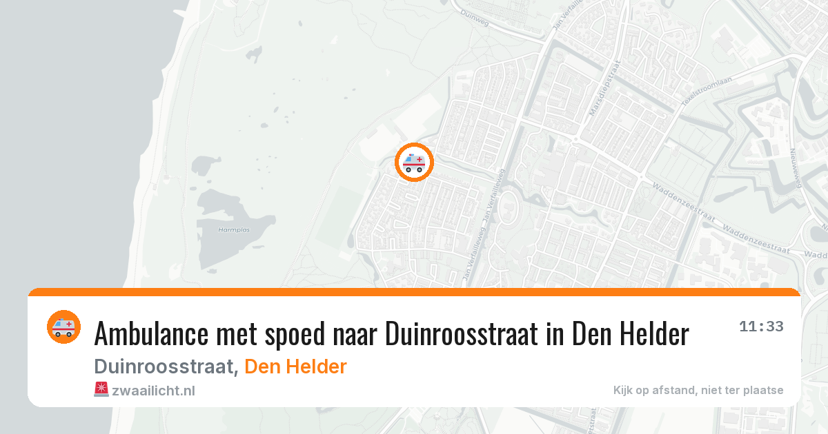 Ambulance met spoed naar Duinroosstraat in Den Helder — 12 aug 2026