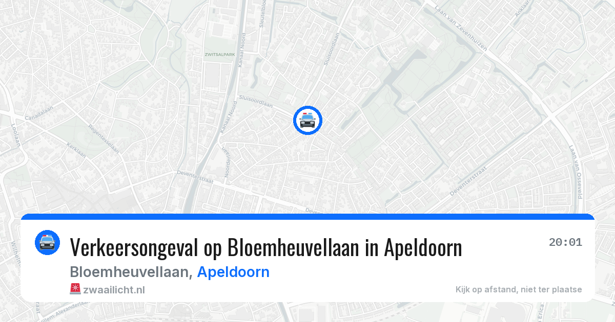 Verkeersongeval op Bloemheuvellaan in Apeldoorn — 24 jul 2026