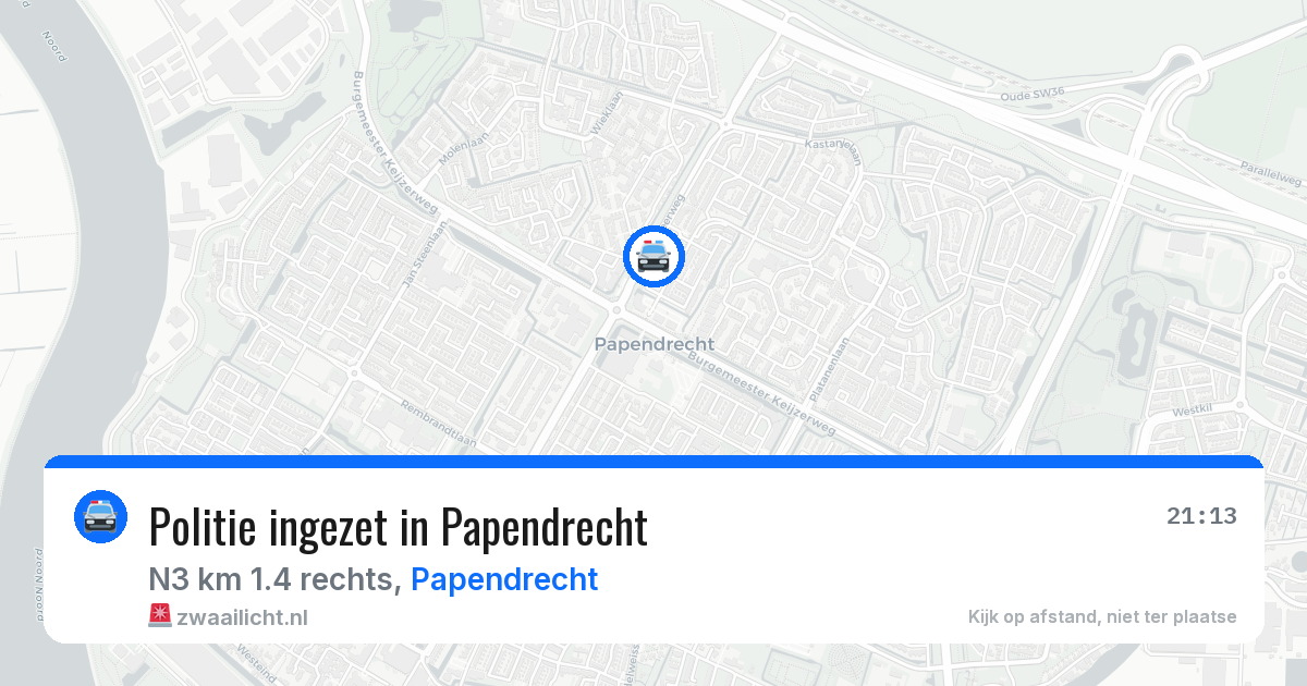 Politie ingezet in Papendrecht — 31 jul 2026 | 🚨 Zwaailicht.nl